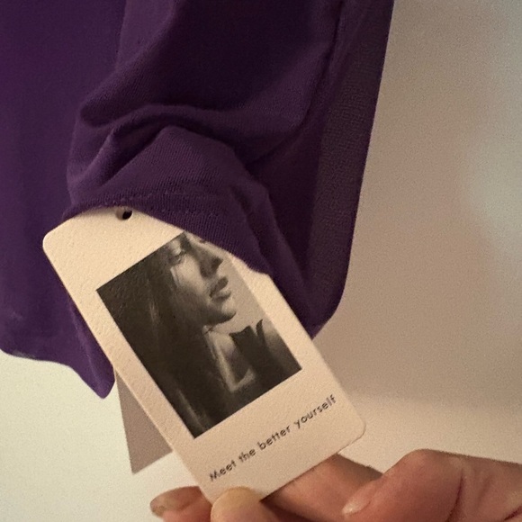 BNWT-2025-Cold Shoulder Short Sleeve Tunic Shirt V Neck Mesh 2 Layers Blouses - Picture 6 of 7